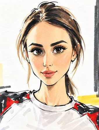 Illustrated portrait of Xenia Cherepakhina